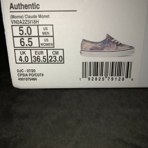 VANS Authentic Moma CLAUDE MONET Water Lily SNEAKERS Size Mens 5- Womens 6.5 - Picture 12 of 14